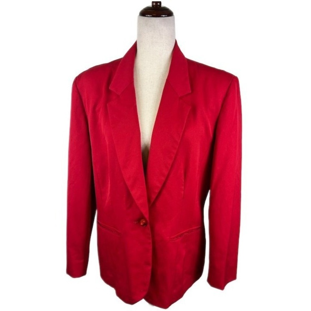 Pendleton Blazer Women's‎ Size 12 Red Virgin Wool Vintage Single Button USA